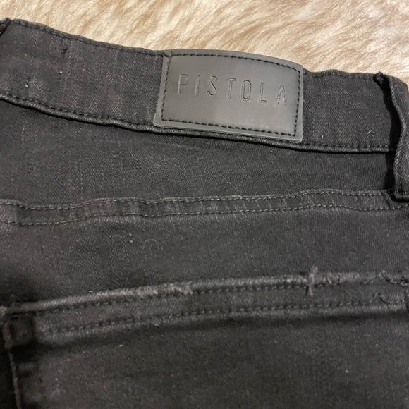 PISTOLA black denim with white double piping - Picture 5 of 5